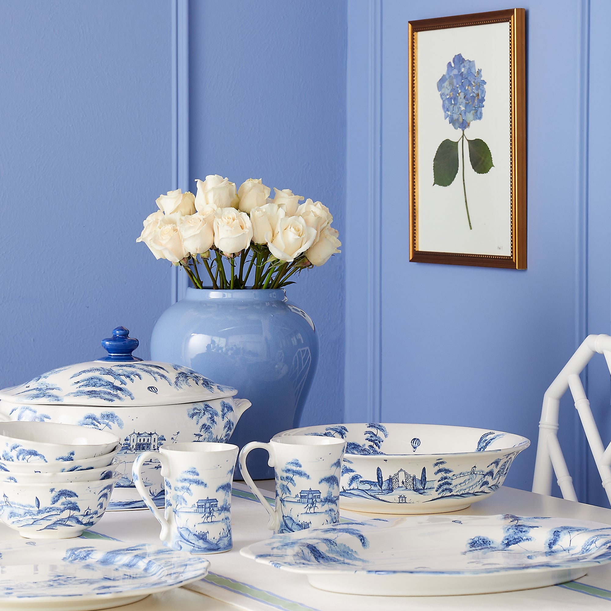 French Blue Temple Jar